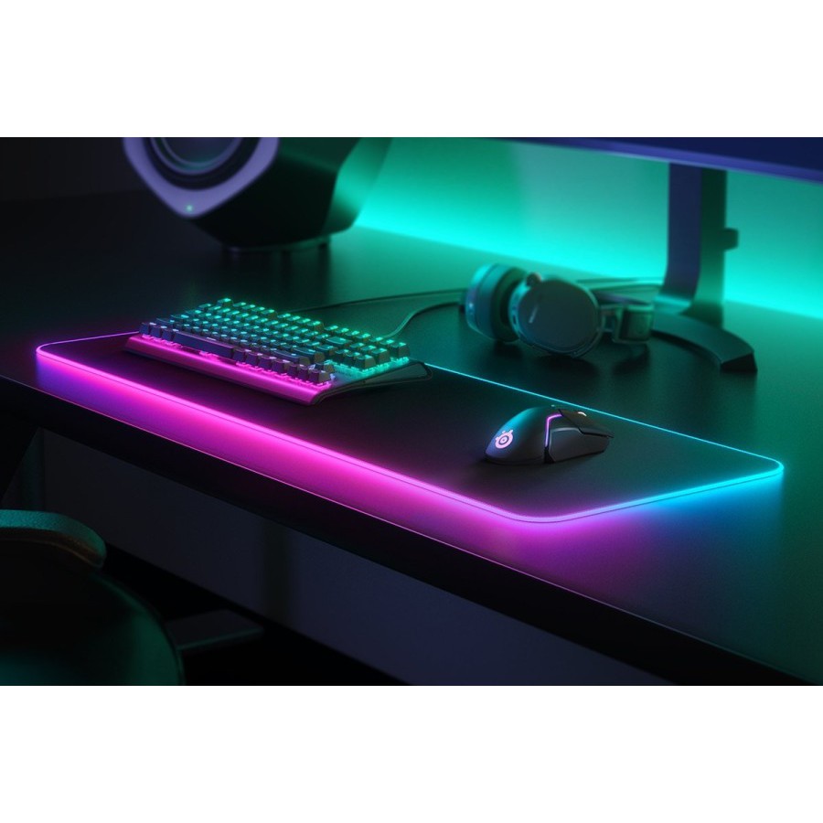 Mousepad Steelseries QcK Prism Cloth XL RGB - Gaming - Original Resmi