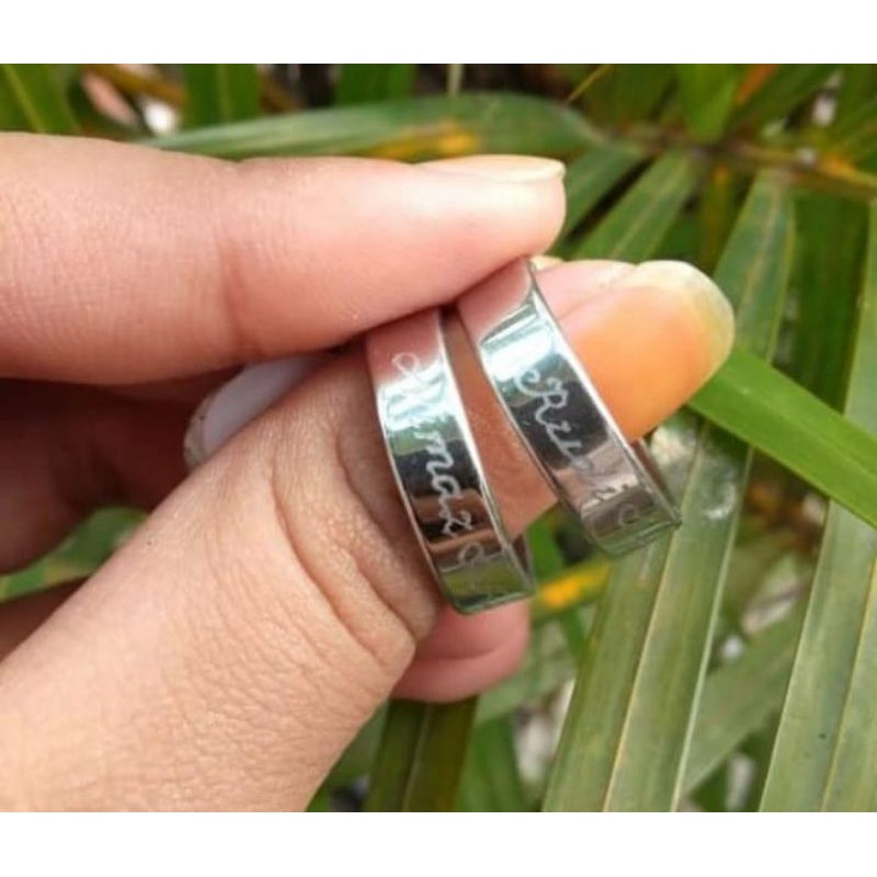 CINCIN TITANIUM UKIR NAMA COUPLE