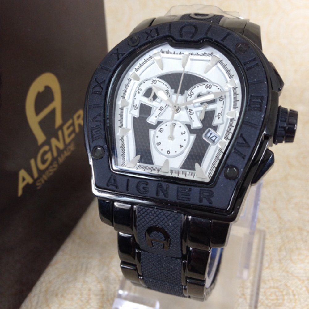 Jam Tangan Pria Aigner Roma Black white Premium