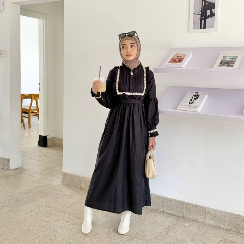 Shafura Dress / Vintage Dress / Aestetic Dress / Baju Lebaran Premium/ gamis /gamis premium / gamis 