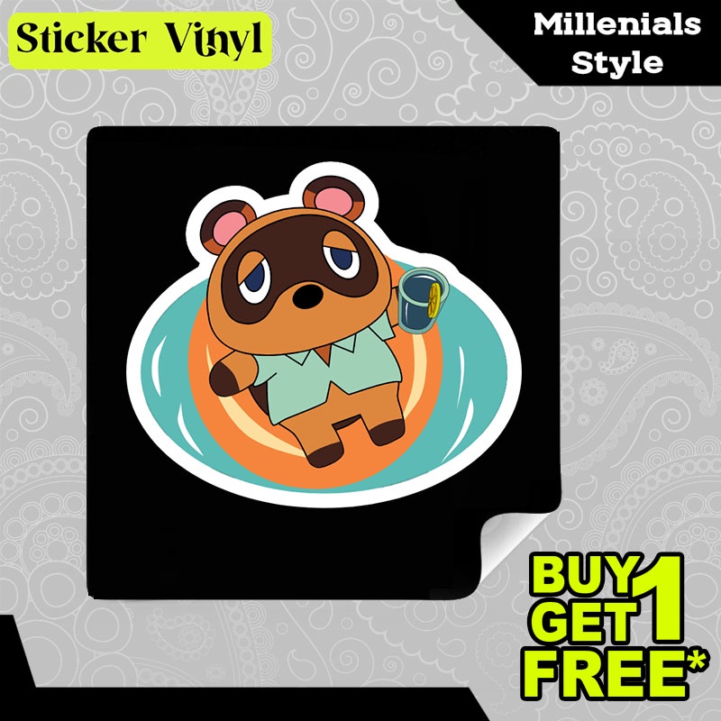 

Stiker Sticker Animal Crossing Tom Nook in the Pool Karakter Kartun Anak Imut dan Lucu Aesthetic Bahan Vinyl Satuan Anti Air