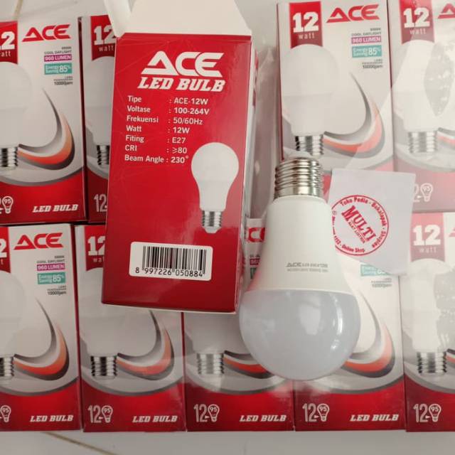  Lampu  garansi ACE  12W led  bulb super terang led  ace  12watt 
