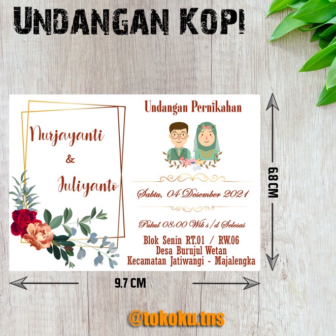 UNDANGAN MINI/UNDANGAN KOPI/UNDANGAN PERNIKAHAN/UNDANGAN KHITAN