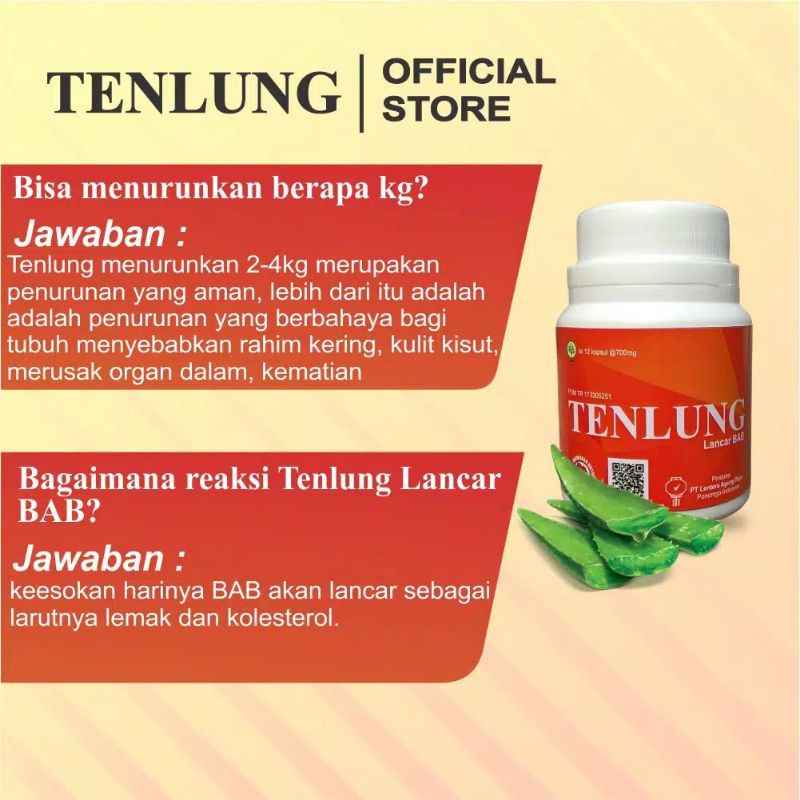 Tenlung Pelangsing Badan (Lancar BAB) KECIL Isi 12 Kapsul