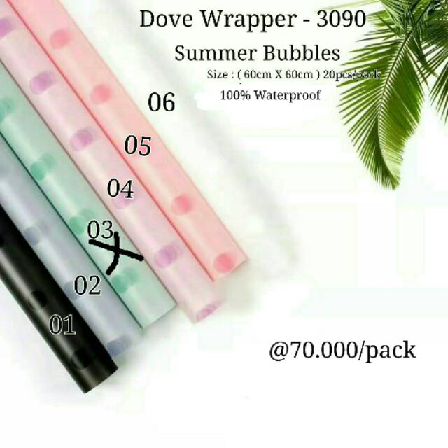 

Chellophane dove bubbles / kertas bunga 3090