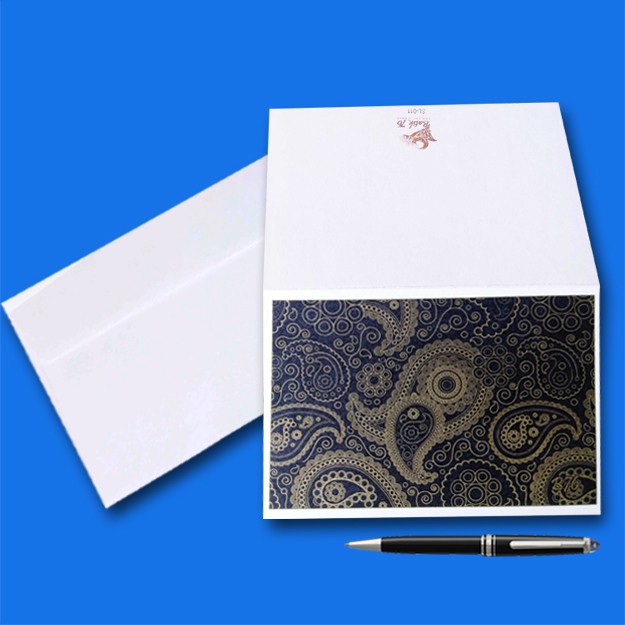 

Blank Greeting Card for Eid Fitri Handmade Paisley Gold Pattern Batik Adha Christmas Natal Kartu