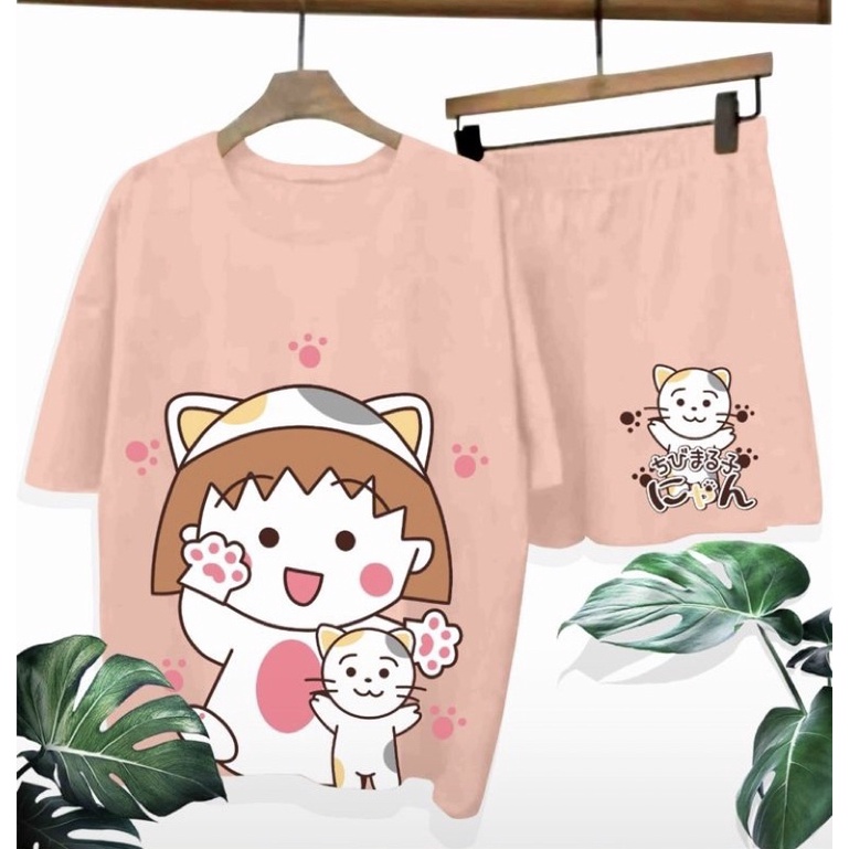 HOME WEAR / BAJU TIDUR / SETELAN CHIBI MARUKO CHAN