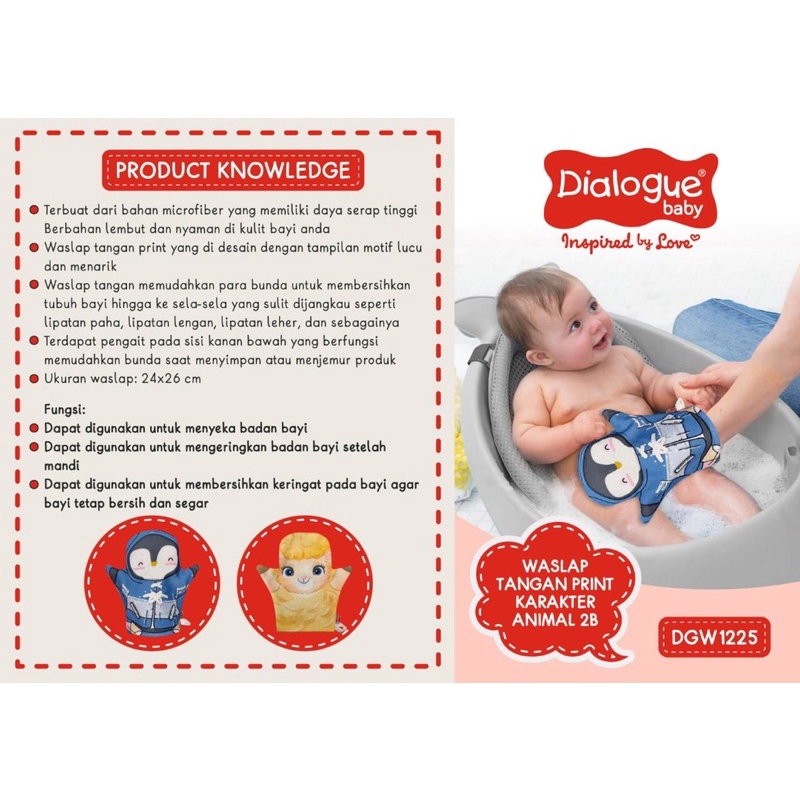 Dialogue Baby Waslap Bayi Washlap Kain Seka Lap Tubuh Bayi Lembut Microfiber Motif Lucu