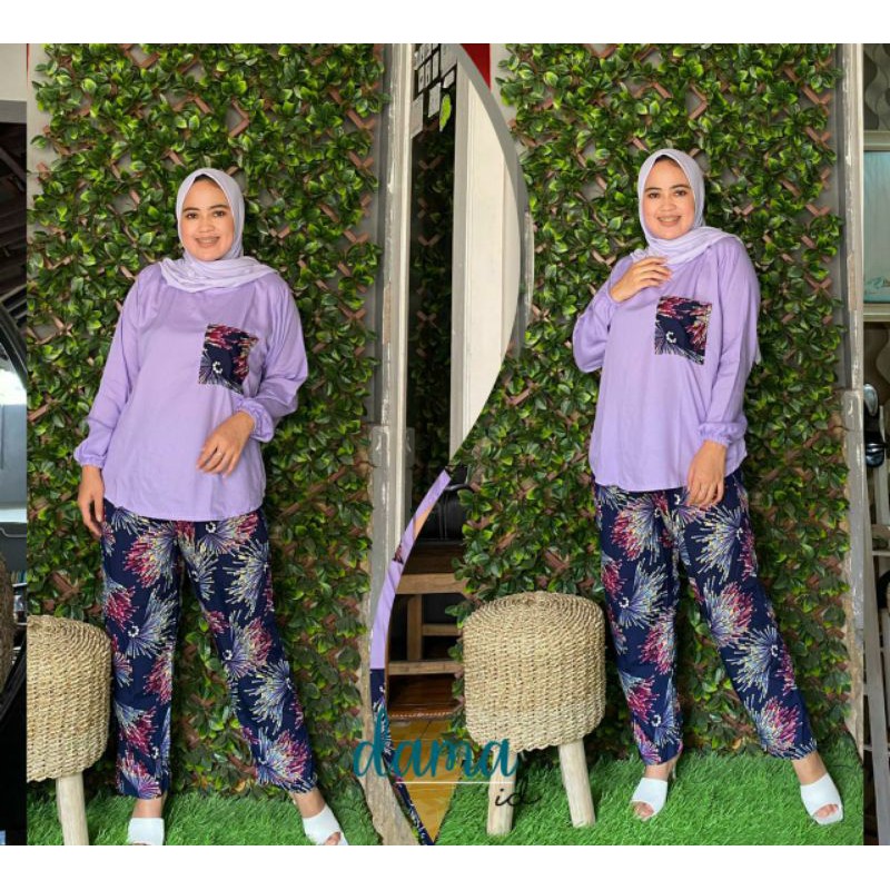 Baby Doll Rayon Lengan Karet Kantong // Setelan Rayon Lengan panjang // Baju Tidur Rayon