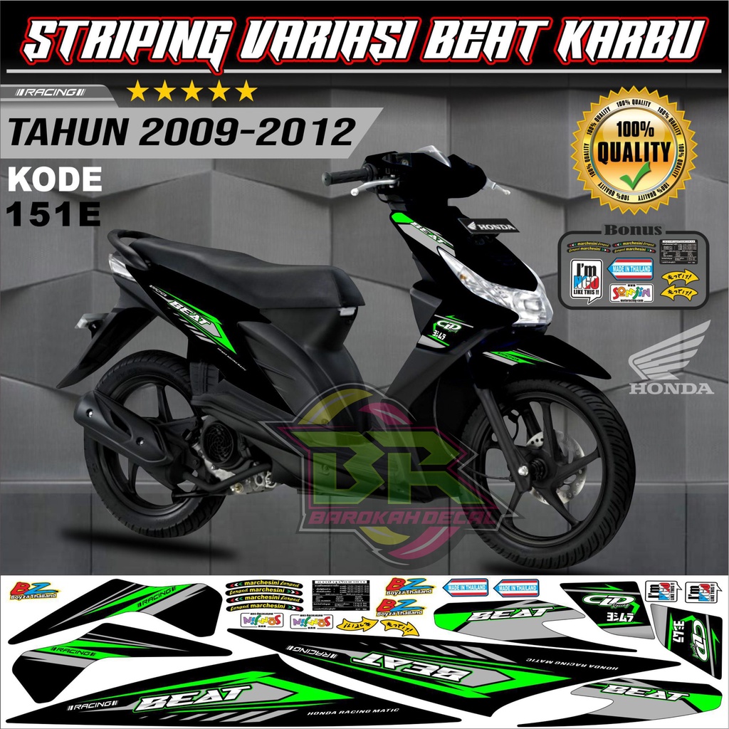 Striping Beat Karbu Stiker Lis Motor Beat Karbu kode 151