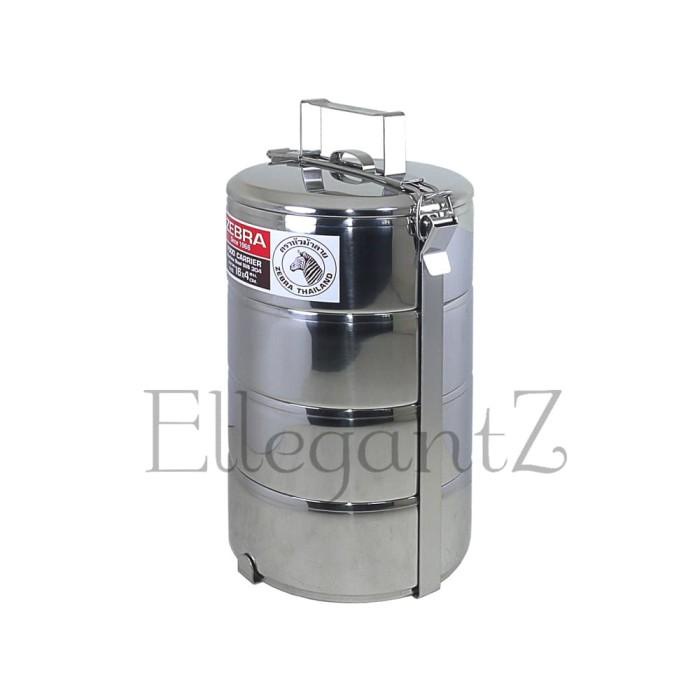 RANTANG MAKAN STAINLESS STEEL ZEBRA 4 SUSUN DIAMETER 16cm ( 150164 )