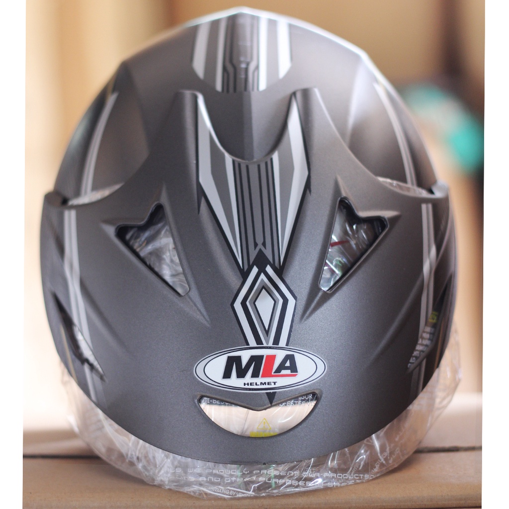 Helm Half Face MLA JP5 Motif Kaca Single Visor Clear Untuk Pria Dan Wanita Dewasa COD