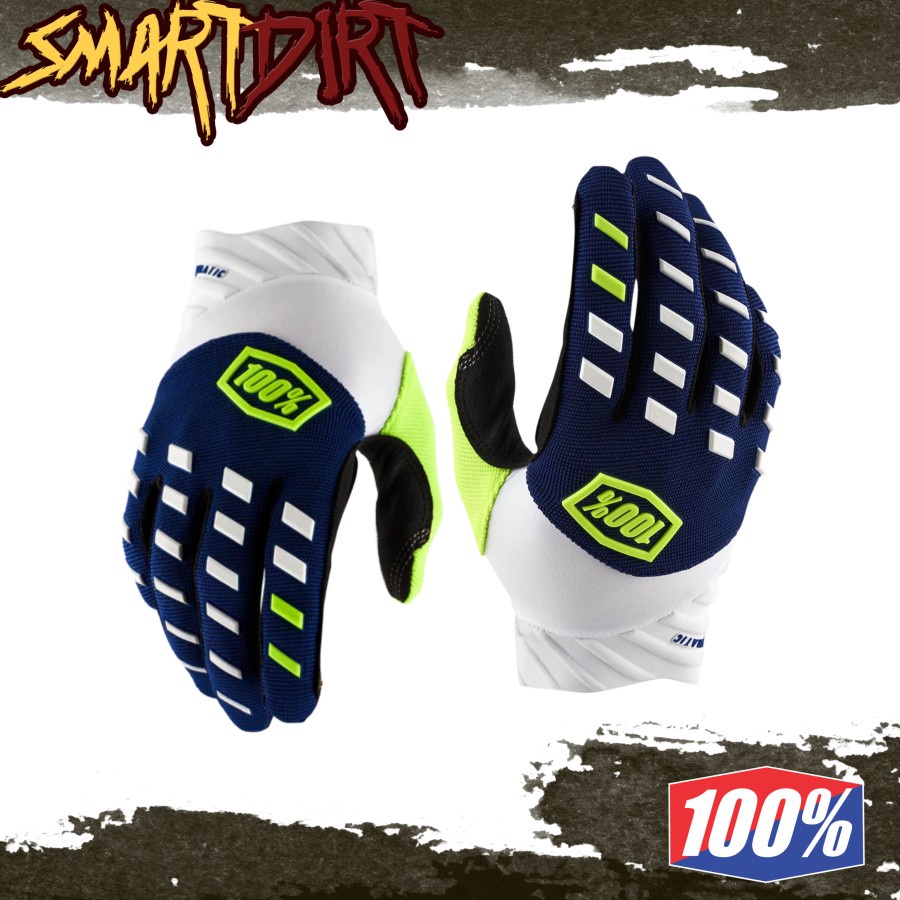 SARUNG TANGAN MOTOR 100% AIRMATIC NAVY FLO GLOVE AIRMATIC 100% ORI