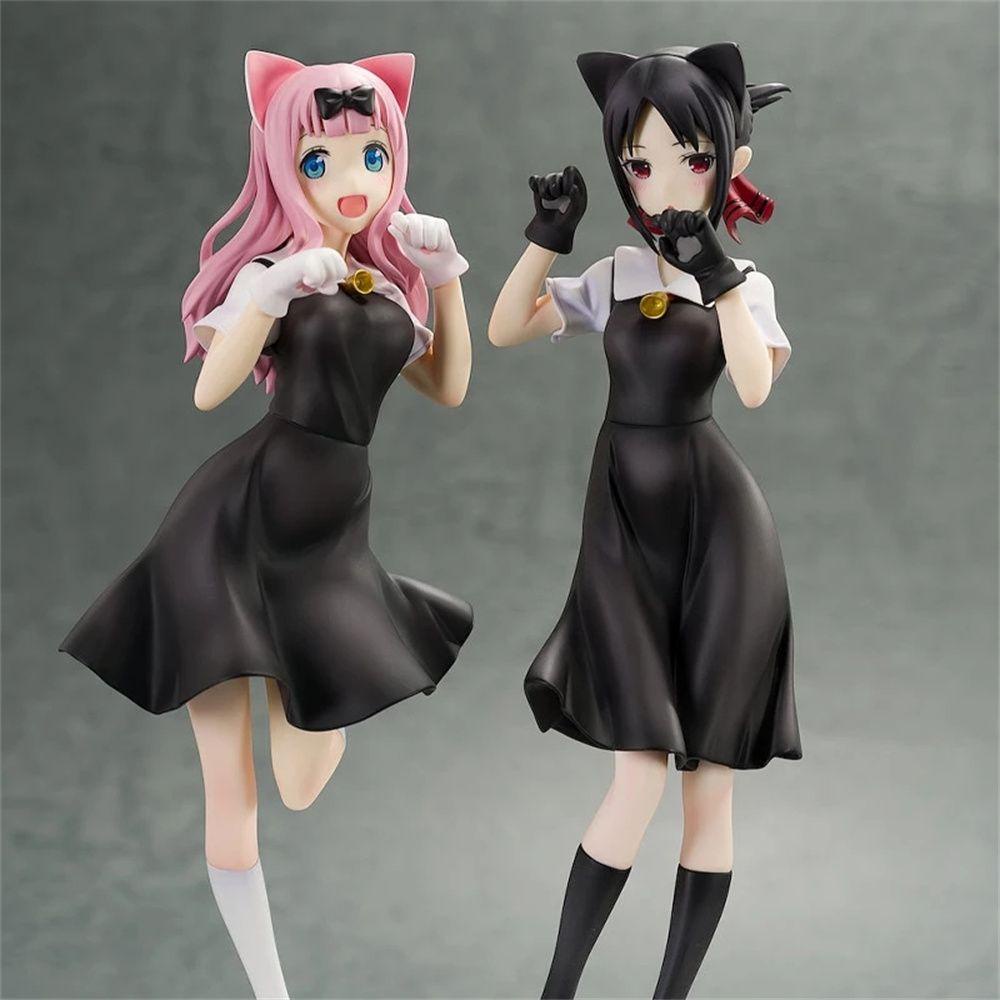 Lanfy Love Is War Figure Anime Hadiah Jepang Anime Model Telinga Kucing Mainan Berdiri Fujwara Chika