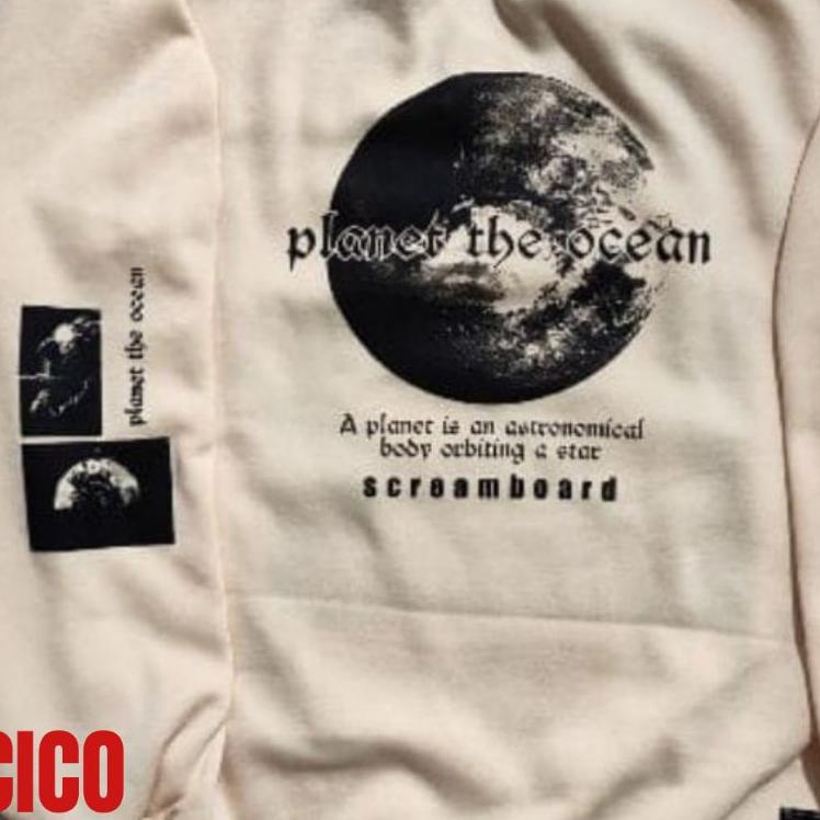 Cico Sweater Crewneck Sweatshirt Insomnia Gar Planet Wednesday Card lisa Cream Pria Dan Wanita F25S