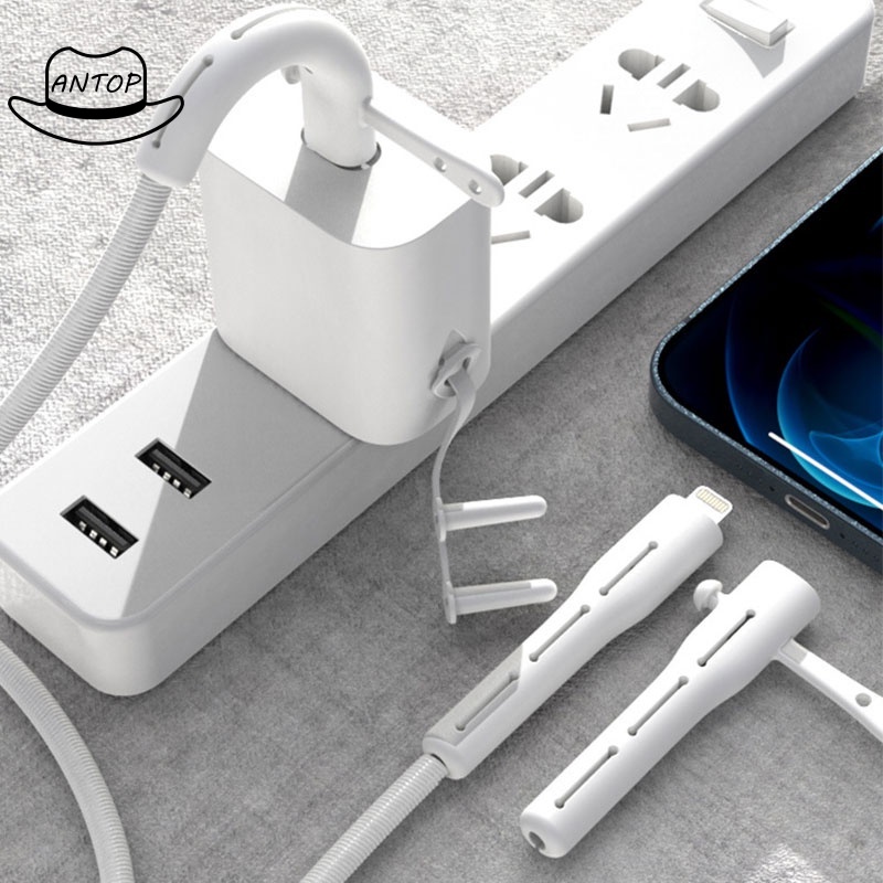 Ponsel Charger Kabel Penutup Pelindung Silicone Anti-Drop Earphone Kabel Pengisian Kabel Winder ANTOP