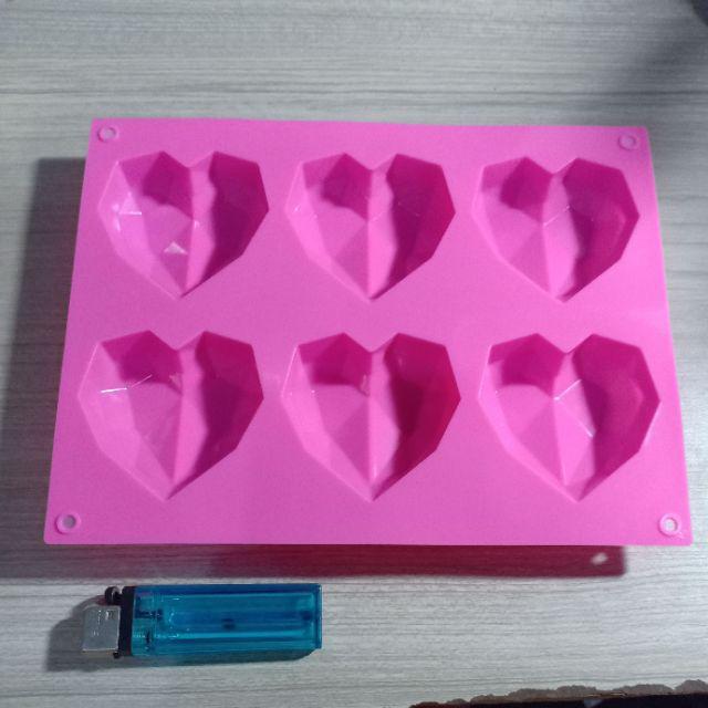 Cetakan Dengan Bahan Silikon Dan Bentuk Hati Untuk Hiasan Kue / Jelly / Sabun Handmade