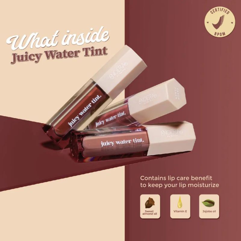 (7 shades lengkap) NOERA JUICY WATER TINT noera by reisha vanilla milkshake grenade juice chewy cara