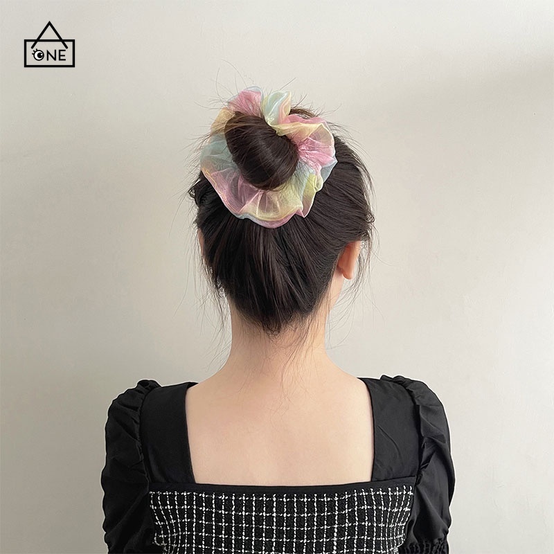 COD Ikat Rambut Warna Ikat Rambut Fashion Korea Liar Usus Besar Ikat Rambut Aksesoris Wanita A one