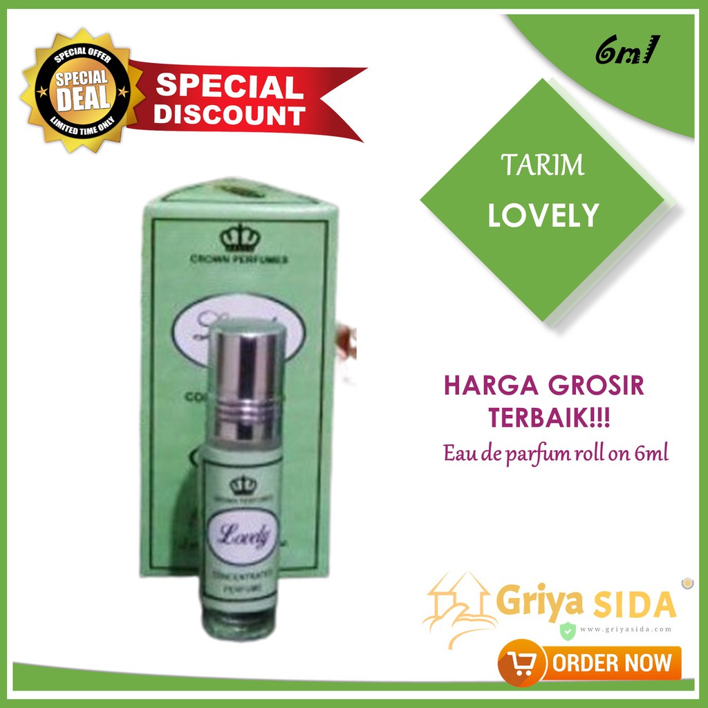 Parfum lovely 6ml tarim minyak wangi aroma lovely mirip al rehab PROMO!