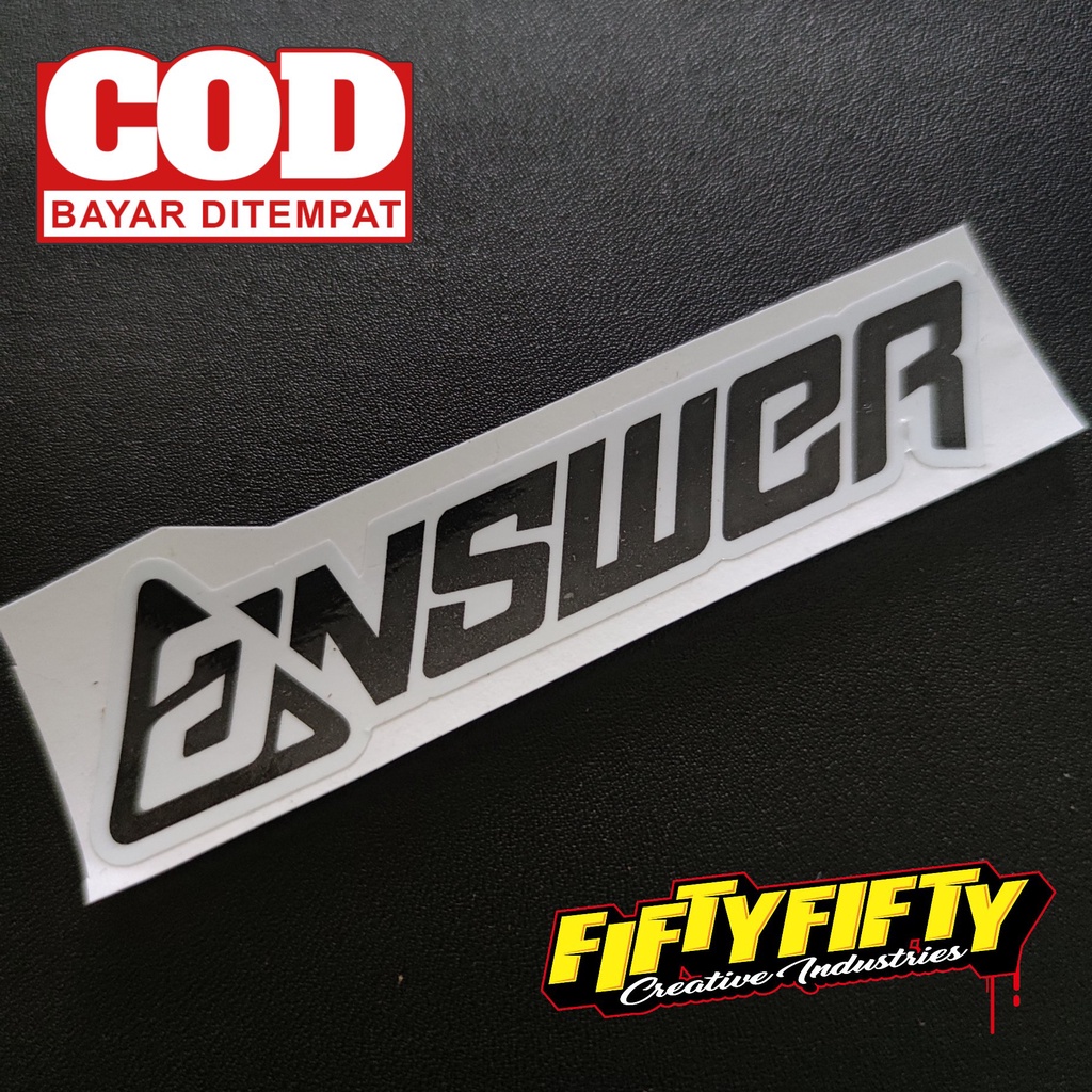 Stiker Print Cut ANSWER Stiker Printing Laminasi Glossy Tahan Air Stiker Motor Mobil Helm Sudah Membentuk Pola Desain