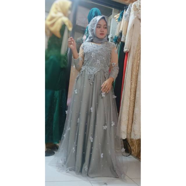 Gaun pesta/ gaun tile bunga / baju jahit