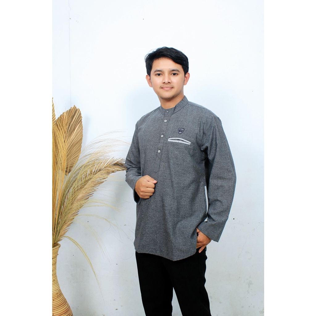 Baju Koko Pria Muslim Dewasa/Koko Kurta Lengan Pendek &amp; Panjang Matt Katun Adem Tebal