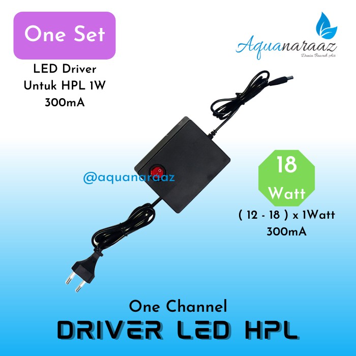 LED Driver 12 - 18 x 1Watt 300mA Driver Lampu Aquascape HPL Box Hitam Driver HPL 12 Watt - 18 Watt