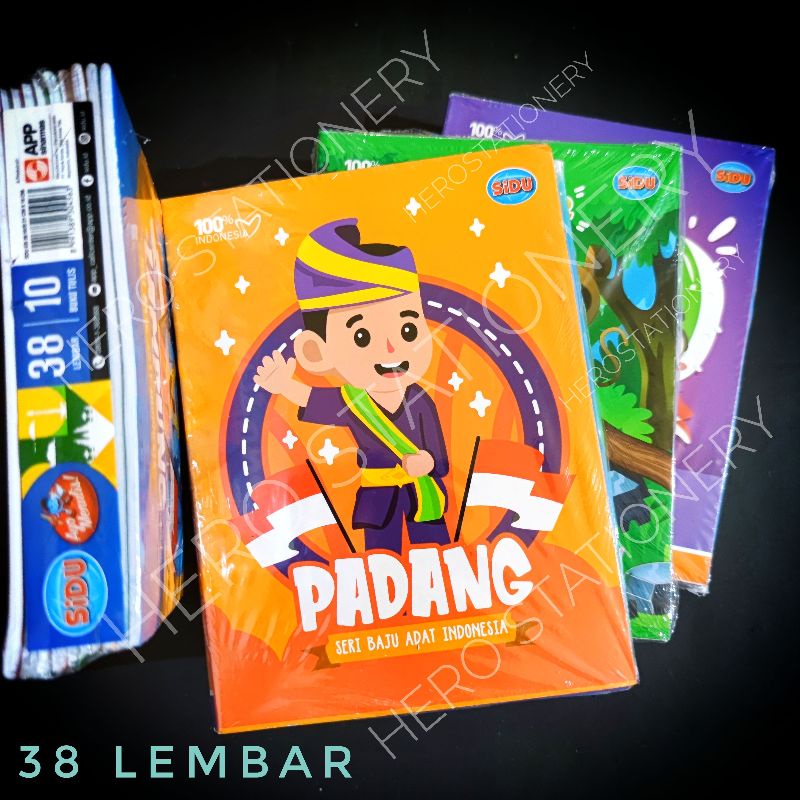 

Buku tulis bergaris sidu motif karakter fancy variasi 38 lembar . 10 buku