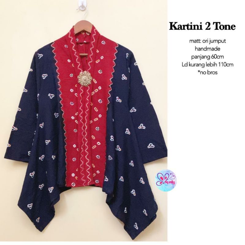 Kartini Jumput 2 Tone / Blouse Batik / Atasan Batik / Kartini Modang / Jumputan Kombinasi