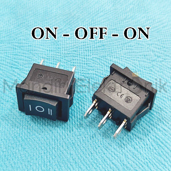 Saklar Switch 3 Pin Segi On Off On Hitam Mini (tanpa lampu)