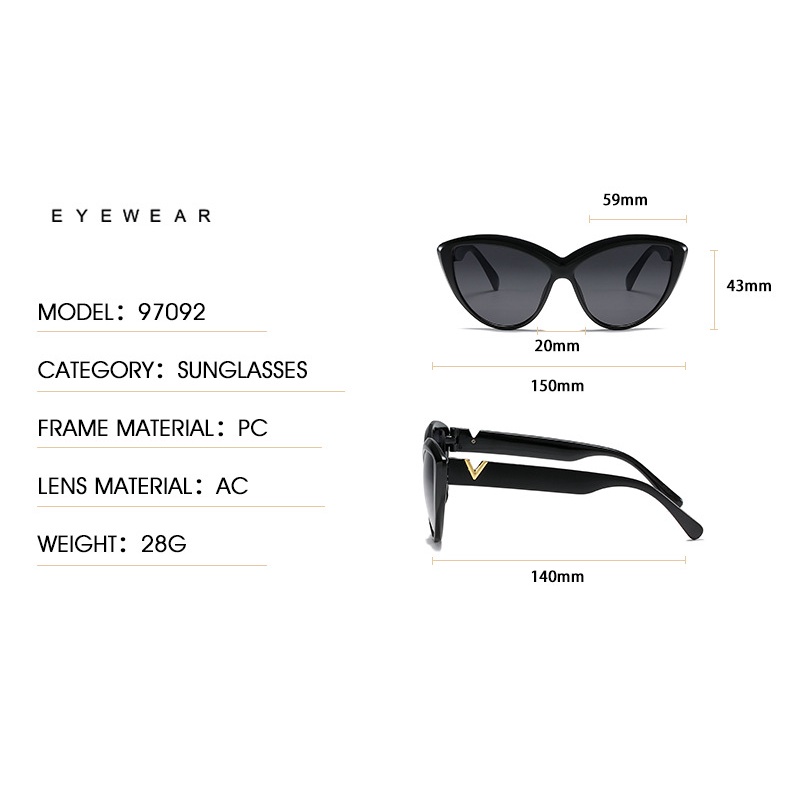 Kacamata Hitam Cat Eye Vintage Retro Mewah 2021 Untuk Priawanitamusim Panas