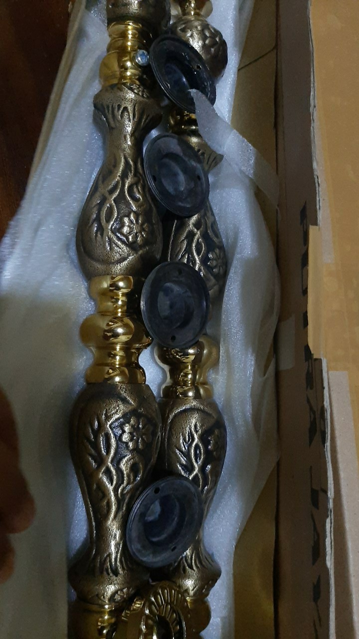 Set Paket 4pcs Handle Pintu Kuningan + Bodypelor + Lubang Kunci