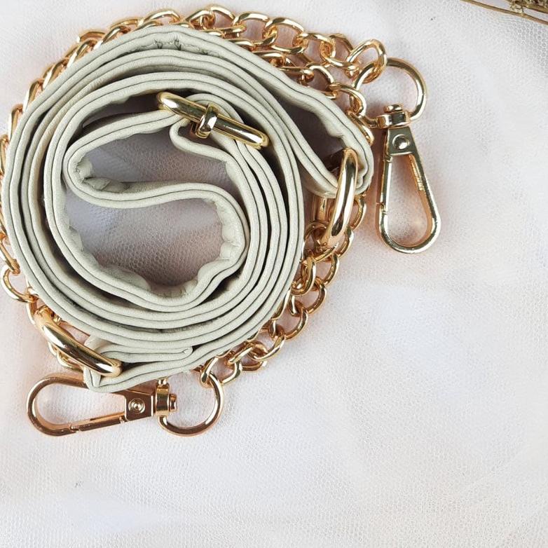 ☆ Tali Panjang Selempang Tas Kombinasi Rantai Kulit Slempang ℗