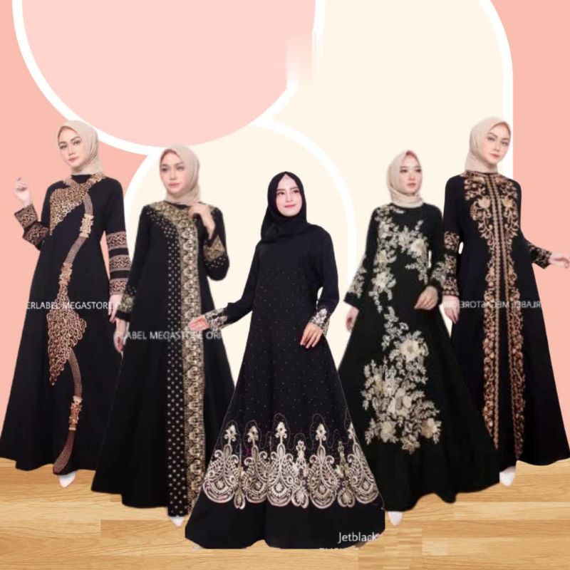 Gallery Exclusive Abaya Hitam Gamis Bordir Turkey ( Geser Ke Kanan Untuk Liat Motif Lainnya )