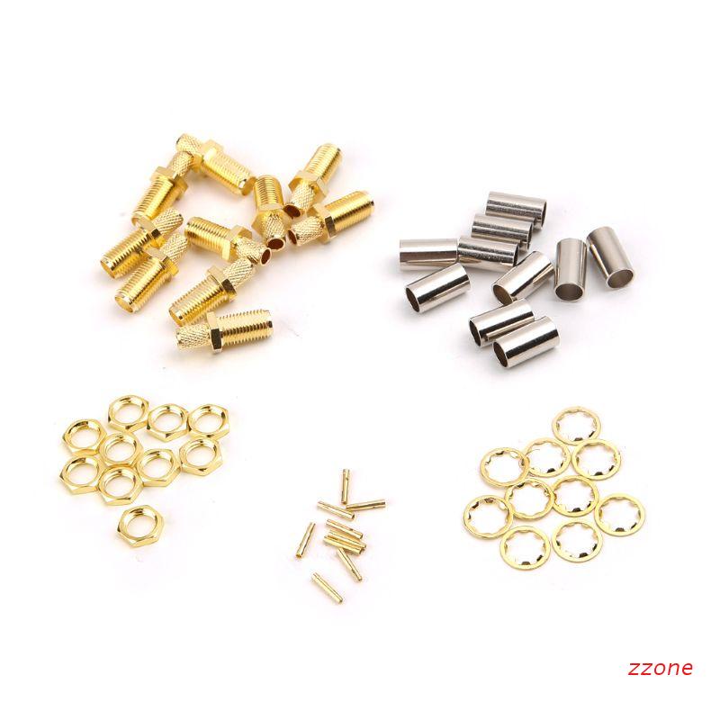 10pcs Konektor Rf Sma Female Nut Bulkhead Crimp Untuk Rg58 Rg142 Lmr195 Rg400