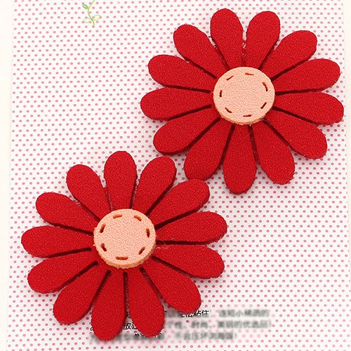 LRC Aksesoris Rambut Fashion Plum Red Flower Decorated Color Matching