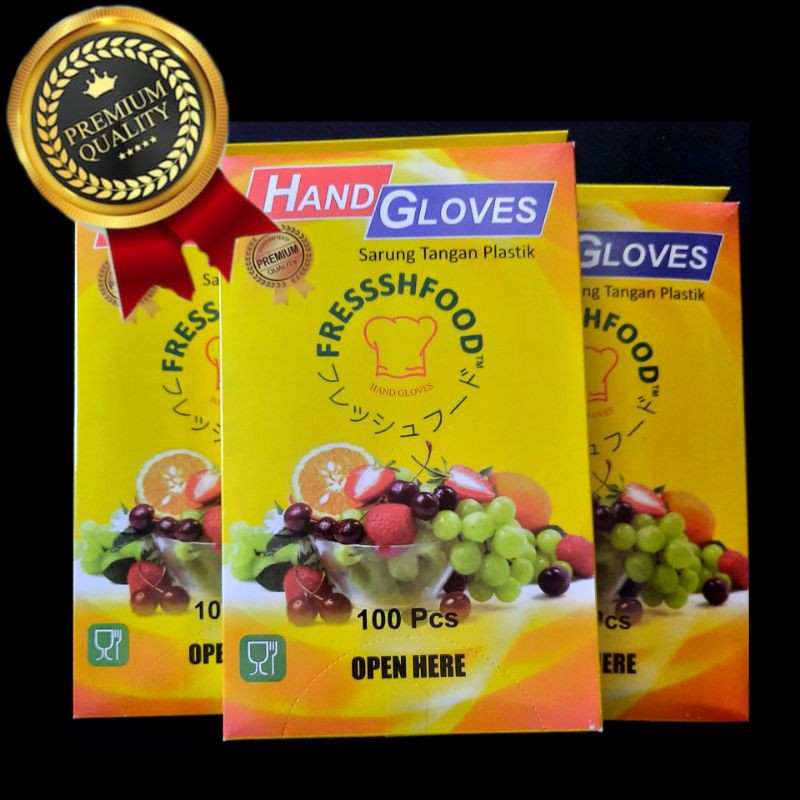 Sarung Tangan Plastik Food Grade FDA Food , aman untuk kesehatan isi 100 (Bisa COD) Golden Gloves