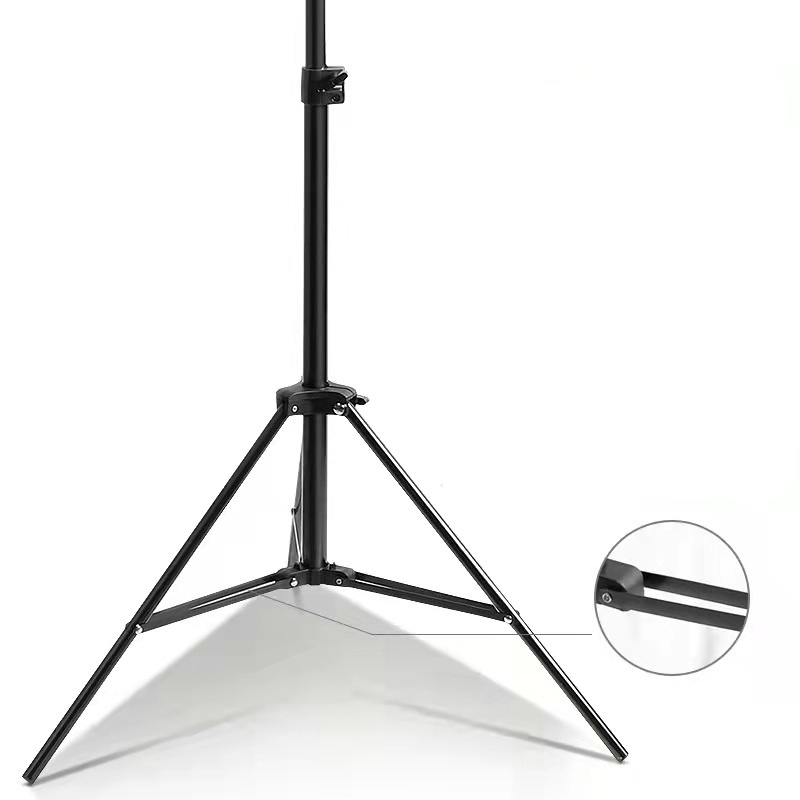 GS8B tebru portable tripod light stand studio 1/4 thread 5 section 350cm - sn453 - black Tiang Lampu