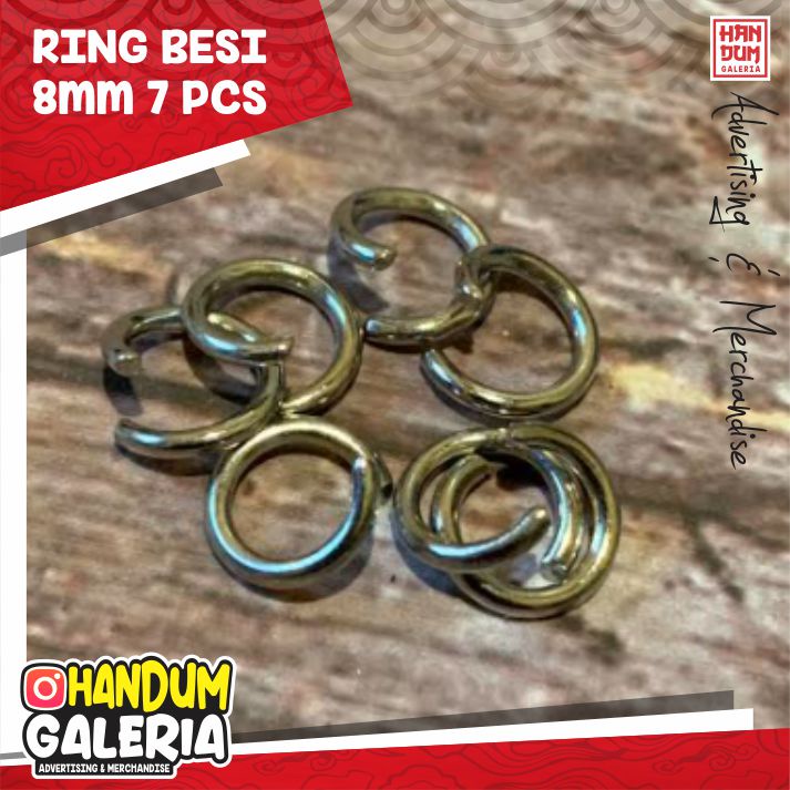 1 PACK STAINLESS STEEL JUMP RING (ISI 7PCS)  8mm BAHAN AKSESORIS UNTUK KALUNG KUCING/ANJING/KELINCI/otter