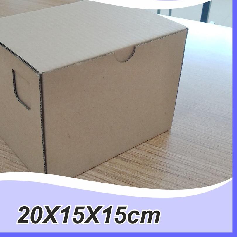 

☻ (10 pcs) Karton Box Polos uk 20x15x15 cm BF Kardus Packing Murah Box die cut kotak kue kotak baju aksesoris ☺