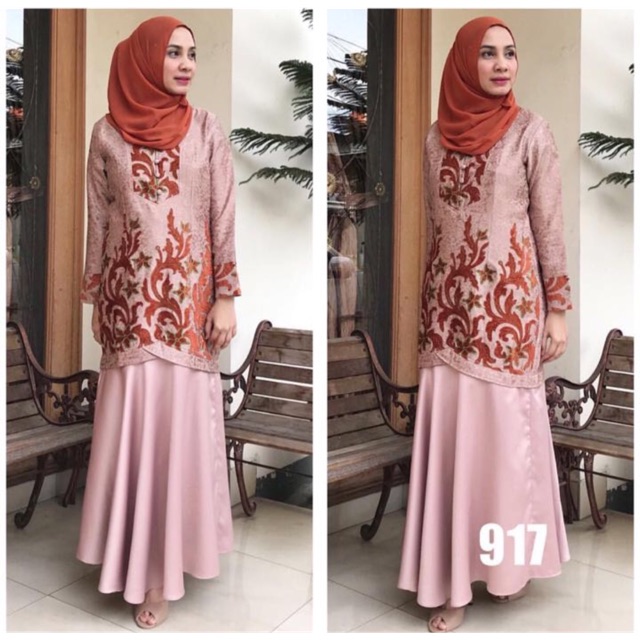 dress brukat dress maxi gamis gaun wanita