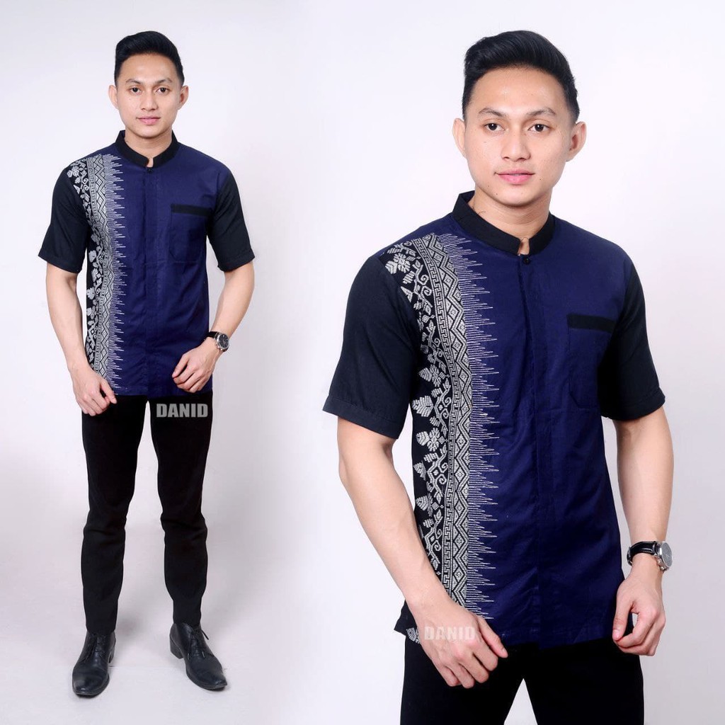 HEM KOMBINASI BATIK BORDIR PRIA HITAM KEREN ORIGINAL PRODUK [ss] #HEM #KOKO #MURAH #PRIA #BATIK