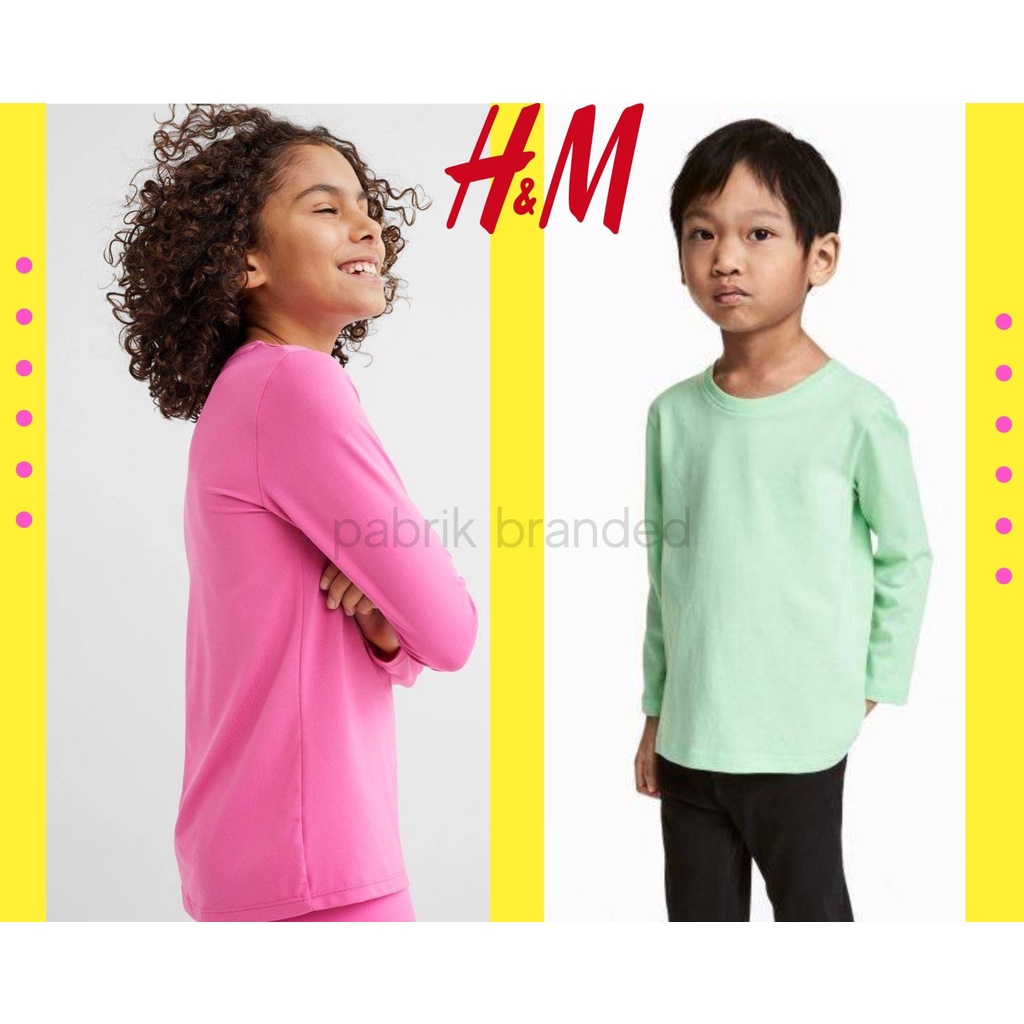 pabrik branded Hnm sport tops unisex 2 4 8 10 years tahun hm atasan kaos olahraga anak murah grosir 