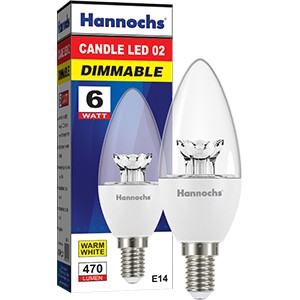 Hannochs Candle LED Dimmable 6W / Lampu Bisa Dimmer Warm White