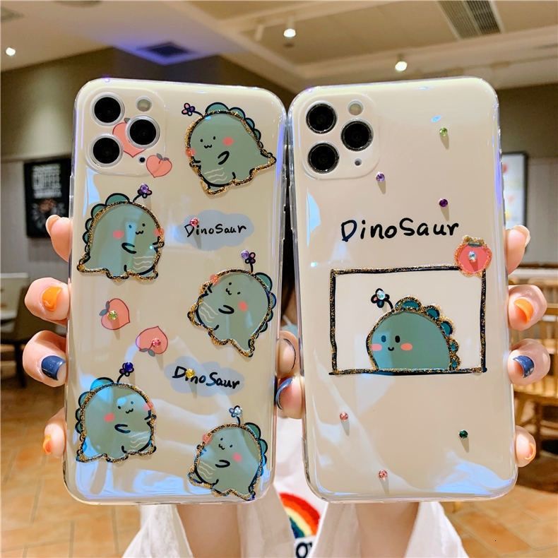 cute dinosaur pattern IPhone case 11pro Max X IPhone7 8plus Xr Xs 12 12promax soft case