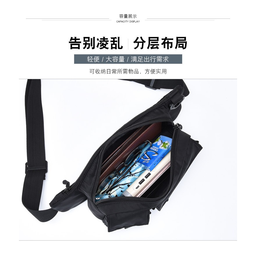 AND COD T183 Tas Pinggang Fashion Unisex Polyester Waistbag Pria Wanita Anti Air Style Korea