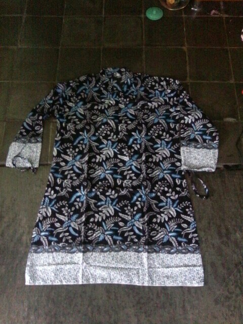 Batik Couple Keluarga Sania Ruffle Ori Ndoro Jowi Dnt Motif Blarak Biru