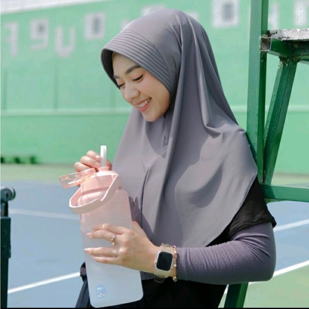 Jilbab Bergo Hamidah/ Bergo Jersey Premium/ Kerudung Sport Jersey/ Jilbab Sport Polos By yumascarf