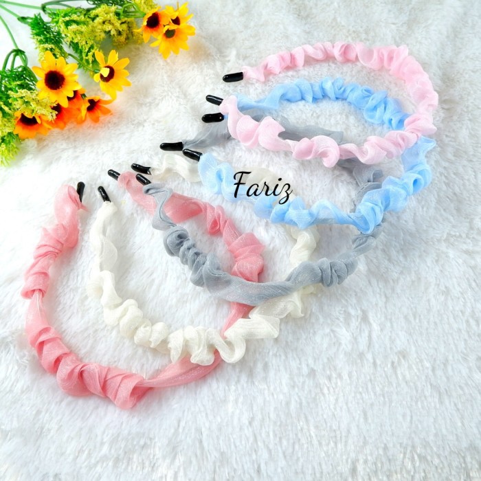 Bando Korea SCRUNCHIE SATIN - Bando Mutiara- Headband- Bando Rambut